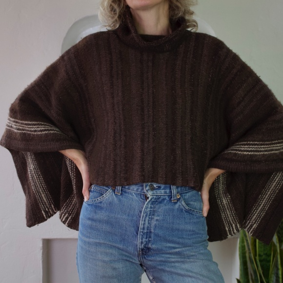 Ralph Lauren Sport Brown Cashmere/Wool Blend Poncho STORED IN MOTHBALLS - Picture 3 of 8